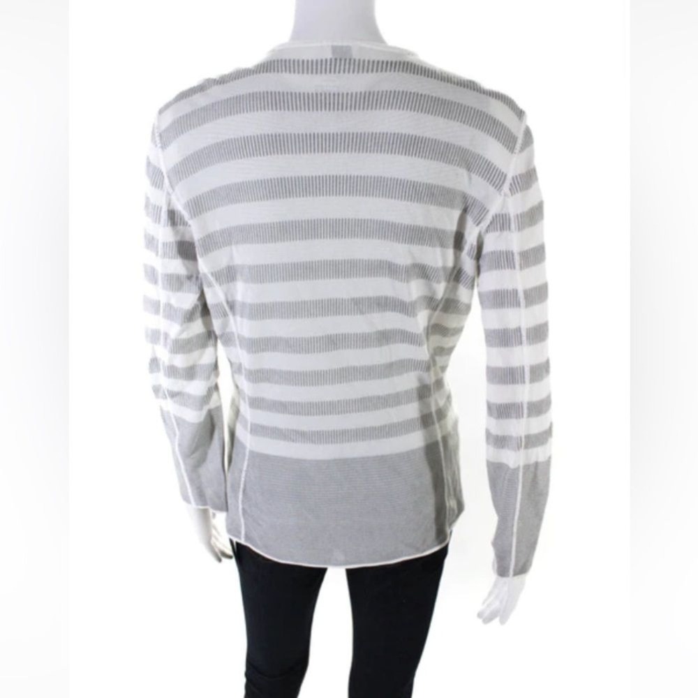 Armani Collezioni Maritime Chic Striped Knit Blazer Cardigan Size 10 Italy - Picture 8 of 13
